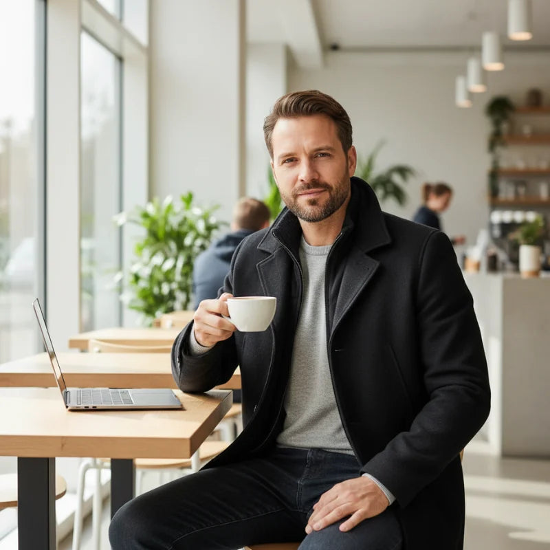 Giacca due pezzi da uomo: stile e calore quotidiano • PeakyTM