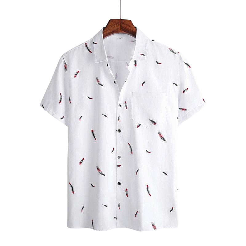 Camicia a maniche corte stampata piume | Weston™